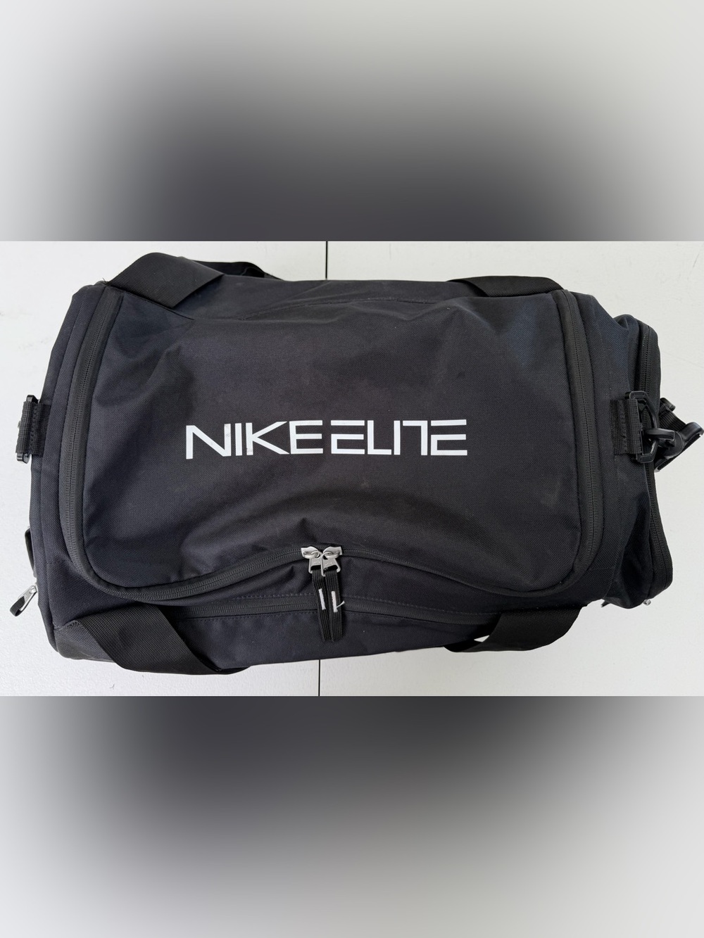 Nike Elite Black Duffel with White Logo
